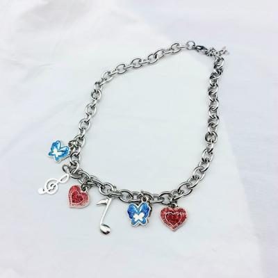 China DIY Jewelry Butterfly Accessory Note Stainless Steel Necklace Ins. Tide Adjustable Accessories for sale