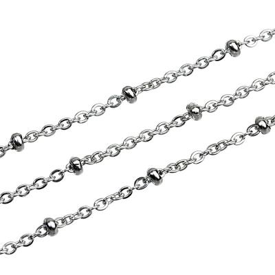 China DIY Jewelry Accessory DIY Necklace Accessories Flat Cross Bead Chain Stainless Steel Clip Chain for sale