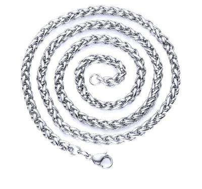 China Stainsteel Classic Classic Silver Chain 4mm Chain Necklace For Men Women for sale