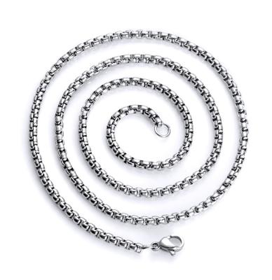 China CLASSIC 4MM Mens Womens Silver Chain Stainsteel Pendant Chain Necklace for sale