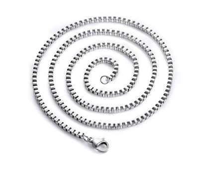 China Trendy New Fashion Women's 2mm Box Silver Chain Stainsteel Chain Necklace for sale