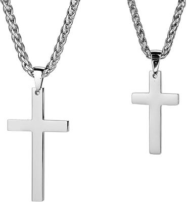 China Stainless Steel Romantic Cross Pendant Chain Necklace For Men Women for sale