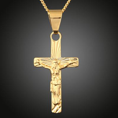 China Gold romantic cross pendant necklace for sale