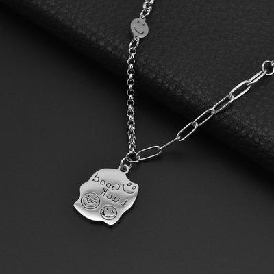 China Hong Kong Romantic Lucky Trend Necklace Cool Good Luck Street Couples Same Style Titanium Steel Necklace for sale