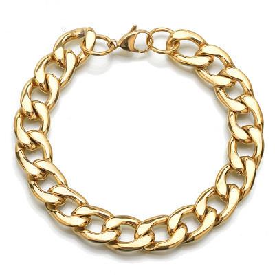 China High Quality Hiphop Real 18k Gold Plated Figaro Bracelet For Men And Women Fashion Gold Bracelet 4mm for sale