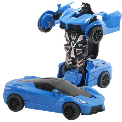 China Wholesale cheap plastic automatic inertial impaction transformed car toy kids robot game kids for sale