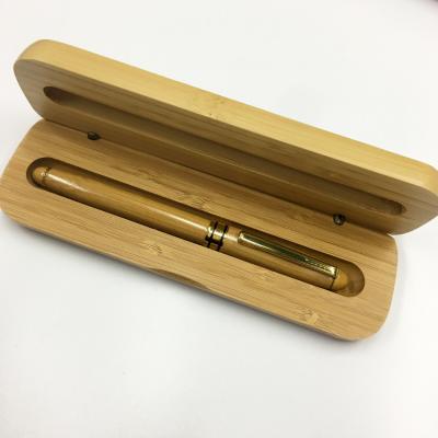 China Other metals wholesale office cheap custom logo ballpoint pen bamboo fountain pen set for school gift for sale