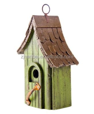 China Europe Rustic Garden Wooden Aviary Painted Wooden Animal Bird House for sale