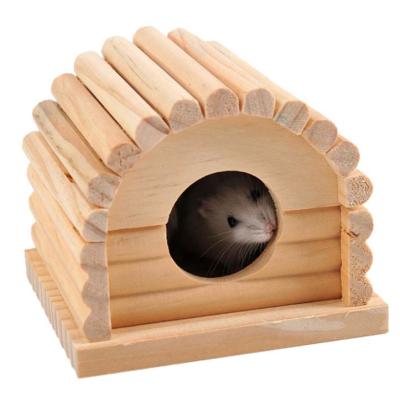 China Viable Custom Small Animal Cages Wooden Hamster Cage House with Window Chinchilla and Guinea Pig Hut Hideout for sale