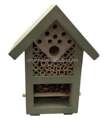 China Certified Outdoor Small Wooden Logo Custom Viable Mason Bee House Insect Home for sale