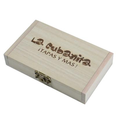 China Cheap Wooden Boxes Repurposed Materials Small Hinge Lid Solid Logo Custom Wooden Gift Box for sale