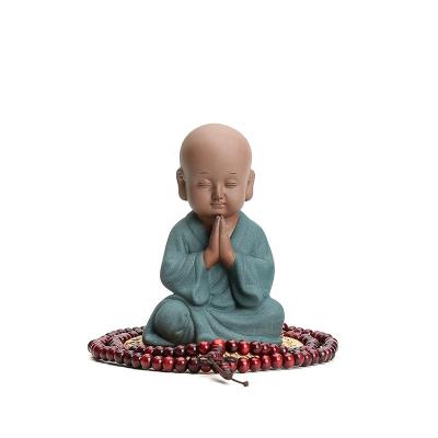 China China collective handmade home decoration art figure god little monk artwork ceramic buddha statues for sale