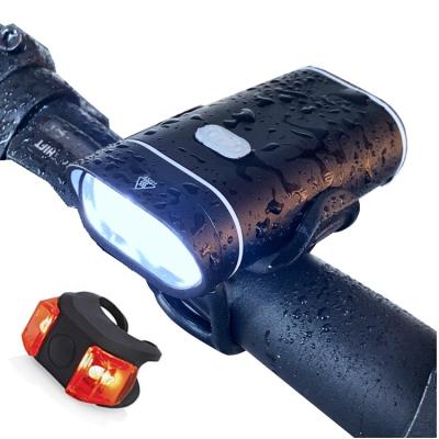 China Super Bright CREE LED Bicycle Light Set, Free Silicone Bike Tail Light, Quick Release 800lumens USB Mount Bike Light 88x41x24mm for sale