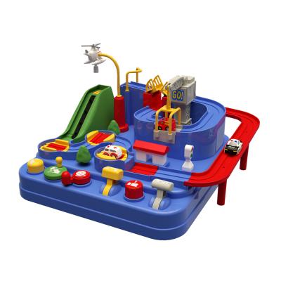 China Educational Parent-child City Rescue Kindergarten Rail Car Kids Adventure Interactive Racing Toy 32.5X18X32.5cm for sale