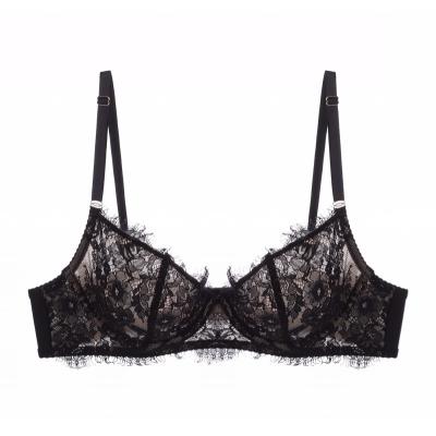 China New QUICK DRY women's bras and panties sexy floral lace ultra-thin pump bra underwear set for sale