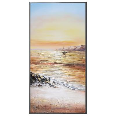 China Original living room design eco-friendly decoration material hotsale support modern handmade seascape oil art painting for sale