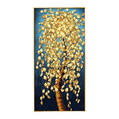 China Modern Feng Shui Paintings Porch Decoration Porcelain Crystal Painting Contemporary Artwork Prints Fortune Tree Fortune for sale