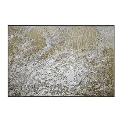 China CLASSIC Custom Three Dimensional Wall Art Line Texture Relief Oil 3d Landscape Canvas Decor Painting Hanging for sale