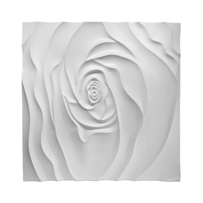 China CLASSIC Three-Dimensional Abstract Pure Hand Painted Rose Flower Square Wood Oil Painting Wall Art 3D Relief for sale