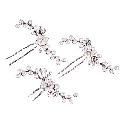 China Fashion Wedding Pearl Hair Pins Handmade Hair Accessories Women Bridal Headpiece Hair Decorations for sale