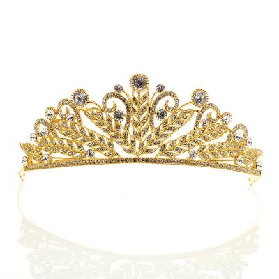 China New Fashionable Korean Wholesale Popular Wedding Accessories Rhinestone Crown Hair Circle Bride Tiara for sale