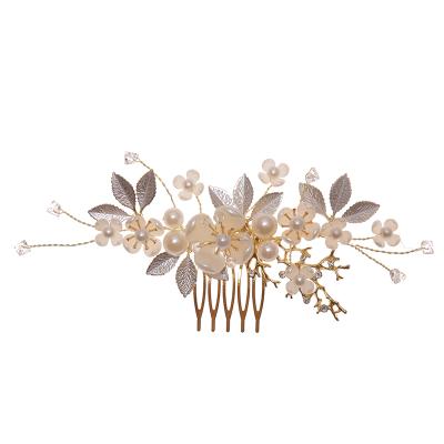 China Handmade Hair Comb Fancy Fashion Pearl Wedding Hair Pins Accessories Hair Combs Set With Earrings for sale