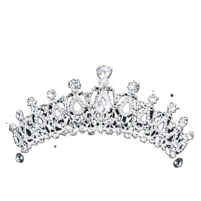 China 86g Wedding Crown Headband Bridal Tiara Crown Hair Accessories Hot Sale Silver Color Crystal Show Pageant Princess Crystal Party 86g for sale