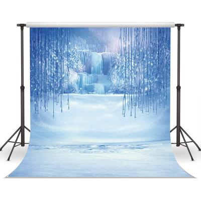 China Birthday party ice and snow winter white ice crystal Christmas background photography background hanging children's photography for sale