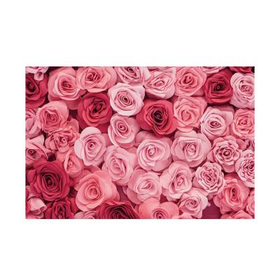 China Landscape Shooting Photo Studio Background Cloth Rose Flower Wall For Wedding Decoration for sale