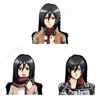 China Wholesale Waterproof+Eco-friendly New Designs Anime Attack On Titan 3d Motion Stickers Waterproof Car Stickers Mikasa Lenticular Adhesive Stickers for sale