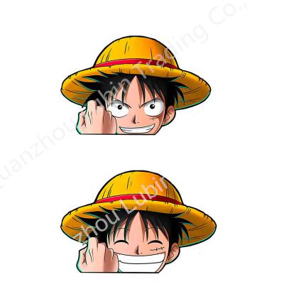 China Waterproof+Eco-friendly Japanese Anime 3d Stickers One Piece Luffy Cartoon Motion Changing Pictures 3D Car Sticker Anime Decor For Laptop Fridge for sale