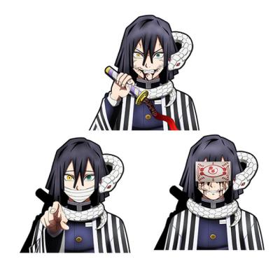 China Waterproof+Eco-friendly Motion Sticker Demon Slayer Anime Stickers Decals Wall Art Laptop Decor Manga Decor Character Obanai Iguro for sale