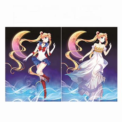 China Princess Serenity Sailor Moon Anime Girl 3D Eco-Friendly Wallpaper Customize 3D Filp Wall Art Painting 3D Lenticular Print Poster for sale