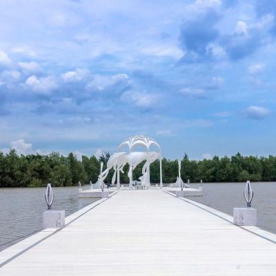 China Sea Easy River Lake Aluminum Alloy Installation Island Platform Floating Pontoon Floating Bridge On Hot Sale for sale