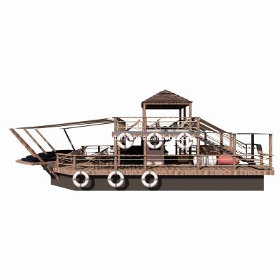 China Beautiful Other Marine Supplies Houseboat Helm Pontoon Boat Luxury Floating Barge for sale