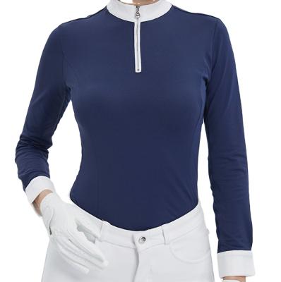 China Riding Equestrian Equestrian Women's Equestrian Shirt With Long Sleeves Coolmax Lightweight Quick Dry Polo Shirt for sale