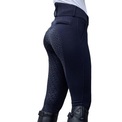 China Nylon+Spandex Woven Four Way Stretch Elastic High Quality Silicone Full Seat Breeches Custom Equestrian Jumping Breeches Logo for sale