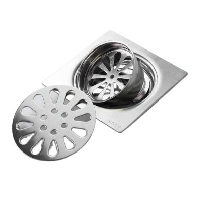 China Modern Stain Wholesale Brushed Floor Drain Bathroom Stainless Steel Polished Air Freshener Floor Drain for sale