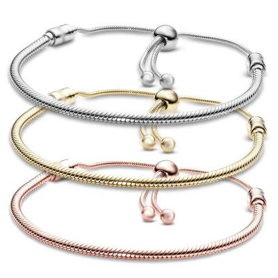 China Original High Quality Gold Wholesale Hiphop Bracelet Snake Bone Adjustable Bracelet 925 Sterling Silver Rose Gold 18k for sale