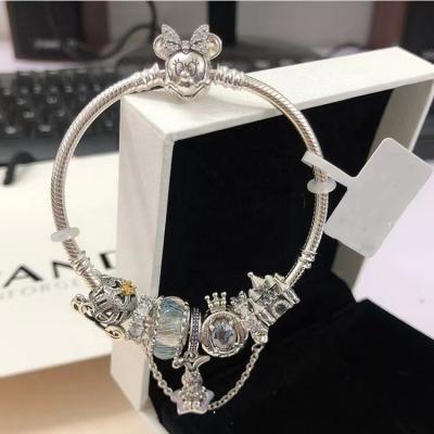 China TRENDY 925 sterling silver mirrored crown letter O snake bone chain fits bracelet ladies original diy wedding gift for sale