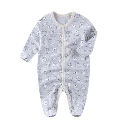 China Fashionable Simple Printed Cotton Creeper Baby Organic Newborn Pajamas Infant Clothes for sale