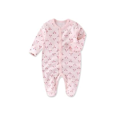 China Newborn Solid Color Baby Home Clothes Cotton Casual Printed Baby Jumpsuit Wears for sale