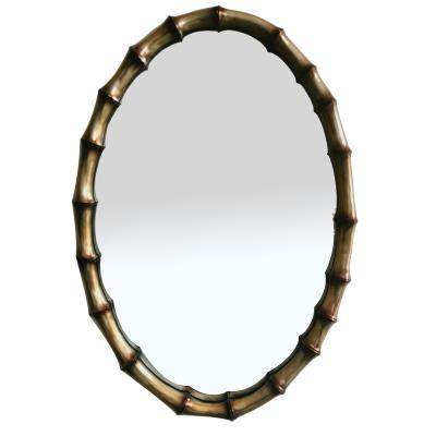 China High Quality Silver 4mm Bathroom Living Room Hallway Furniture Decoration Mirror Glass Wall Style Decorative Oval Bamboo Art for sale