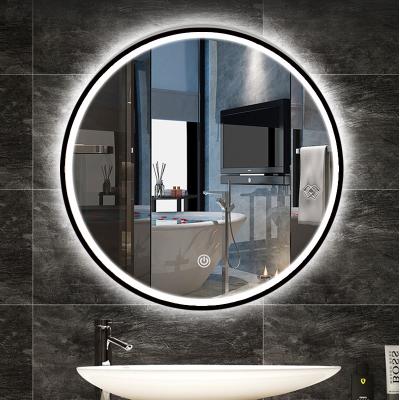 China Factory Price Modern Touch Wall White Light Bathroom Hotel With Led Round Led Mirror for sale