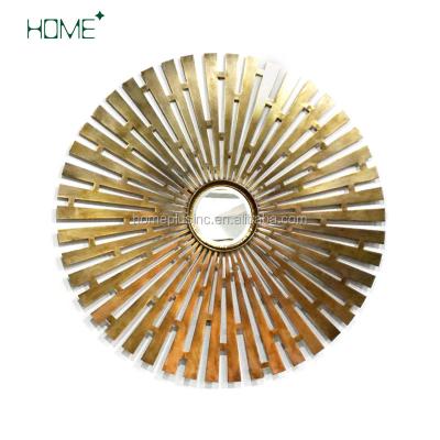 China MM027 Modern Style Decorative Hotel Sunburst Wall Art Metal Framed Mirror for sale