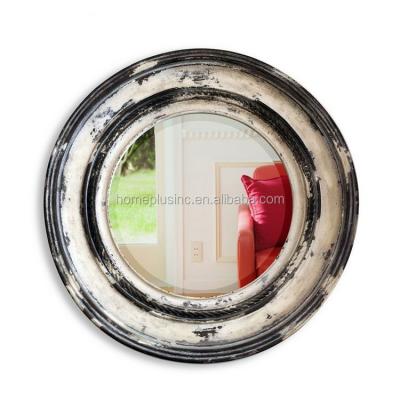 China Antique French Country Style Wall Hanging Vintage Mirror Natural Wood Frame, Vintage Mirror for sale