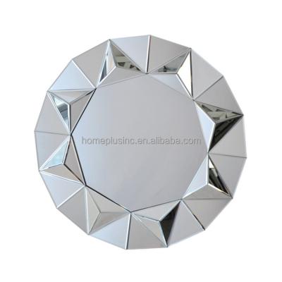 China Bathroom Irregular Euramerican Diamond Wall Mirror Living Room Ornament Decorative Hot-selling Round Mirror for sale