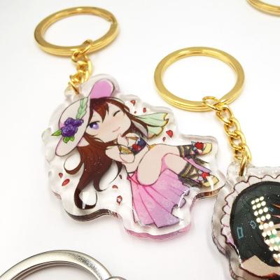 China Promotion Gift Factory Custom High Quality Simple Epoxy Glitter Key Chain With Acrylic Charms for sale