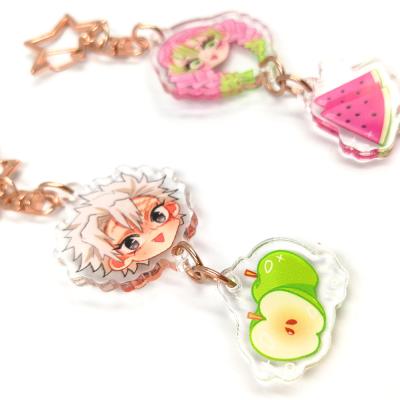 China Cheap Custom Clear Anime Custom Clear Cartoon Factory Key Chain Acrylic Linked Charms For Gift for sale