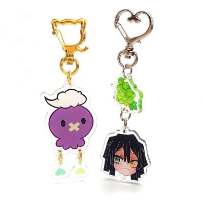 China Promotion Gift High Quality Custom Logo Glossy Glitter Anime Cartoon Acrylic Link Keychains for sale